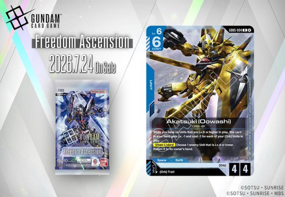 Preview of the “Oowashi Akatsuki” card appearing in the Gundam