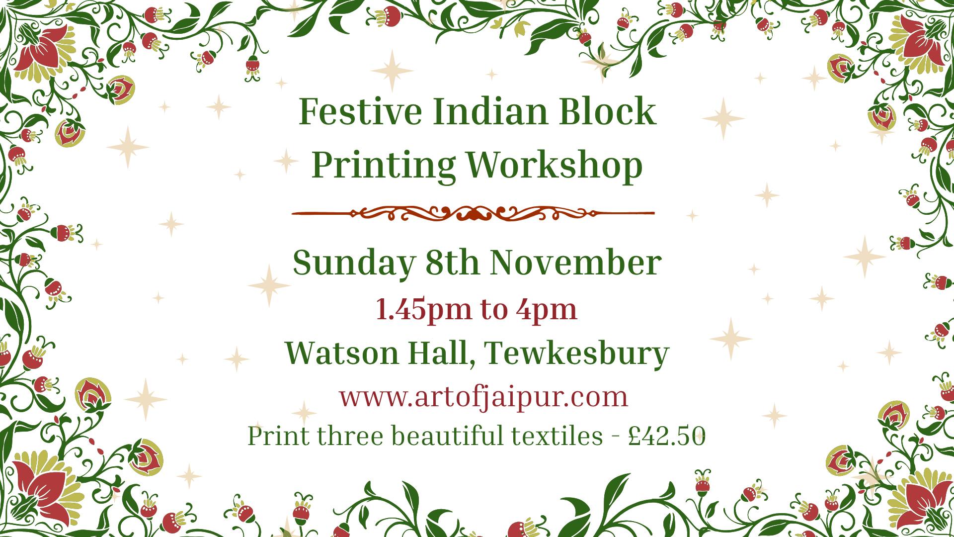Festive Indian Block Printing Workshop