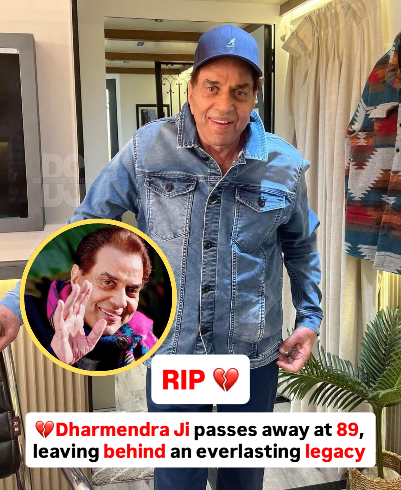 Dharmendra passes away at 89, leaving... - Bollywood Society | Facebook