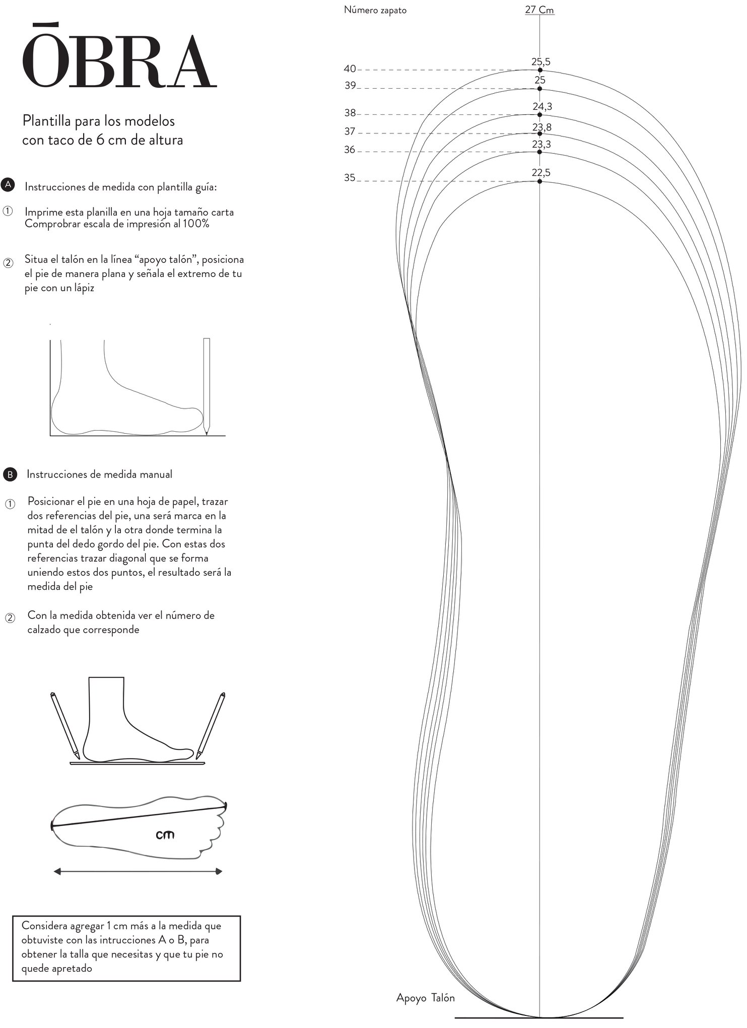TABLA DE MEDIDAS PARA QUE PIDAN... - OBRA - Taller de Zapatos
