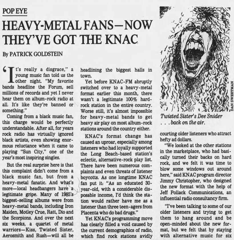 Dockmaster Mike - Today in 1986, KNAC 105.5 FM based in... | Facebook