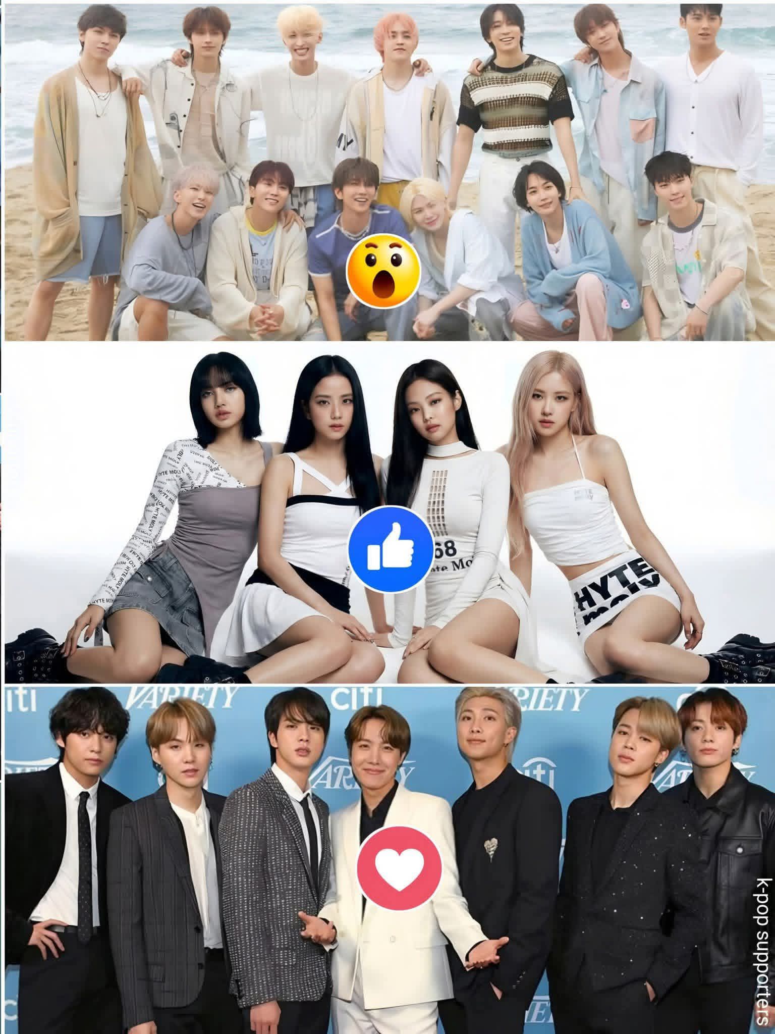 Seventeen 😮 & Blackpink 👍 & BTS ❤️