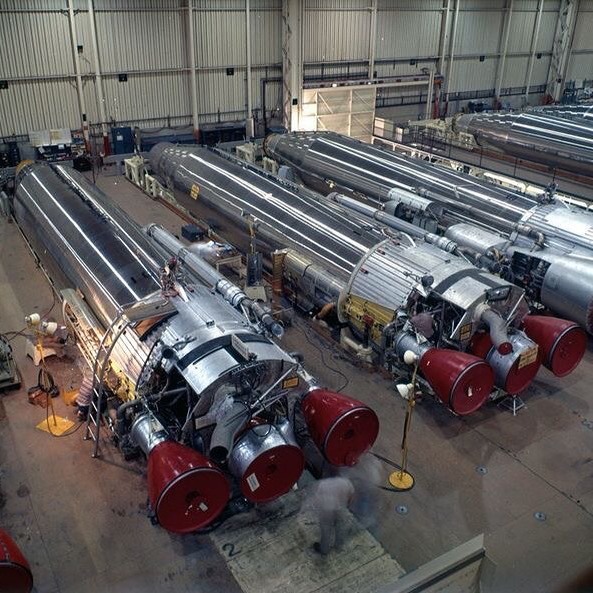 Space - Feb. 24, 1959: Atlas D series, Assembly Line. The Atlas was ...