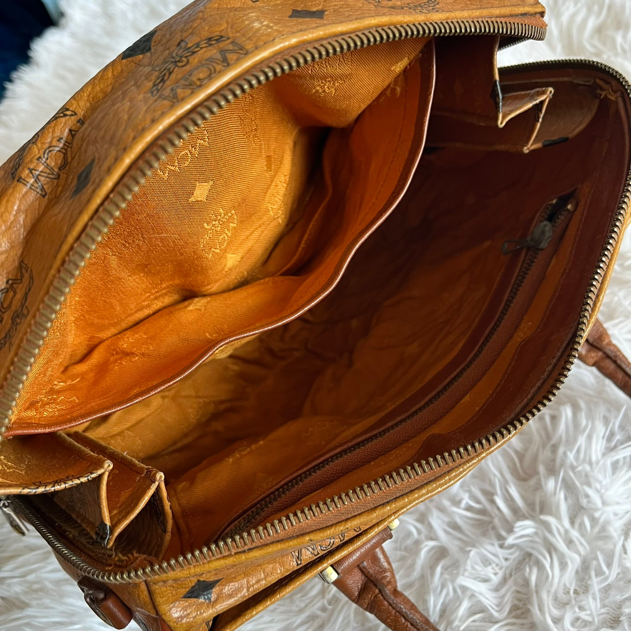 VINTAGE MCM BOSTON BAG AUTHENTIC FADED STAMP BUT STILL VISIBLE 
