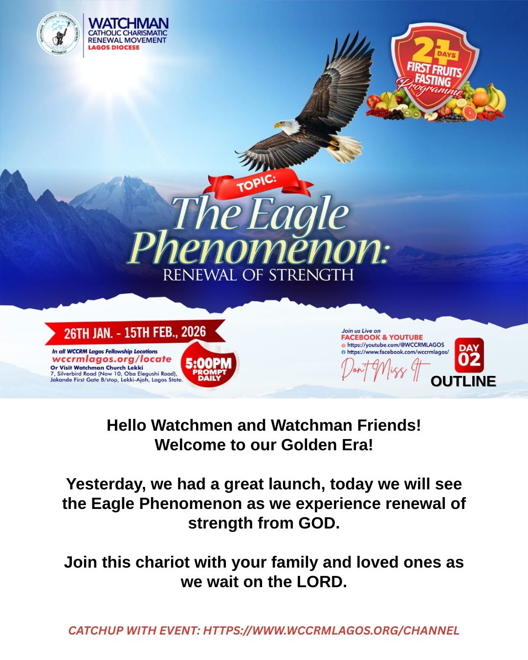 WCCRM - DAY 2 Outline - THE EAGLE PHENOMENON: RENEWAL OF STRENGTH - 21 ...