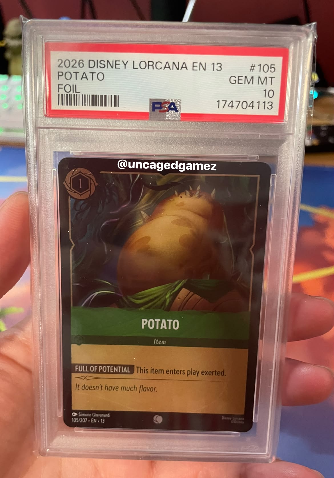 World's first Potato foil PSA 10 in Disney Lorcana TCG
