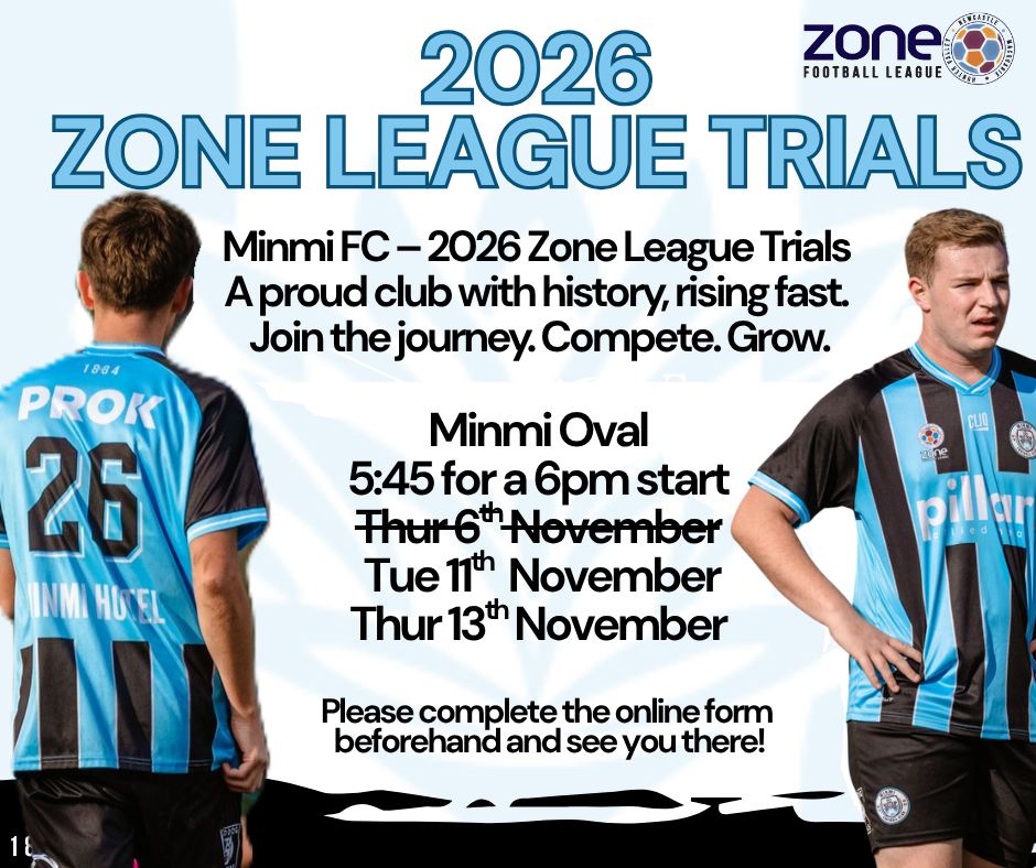 Minmi FC - 🔜 SECOND TRIALS TONIGHT ⚽ Minmi FC – 2026 Zone... | Facebook