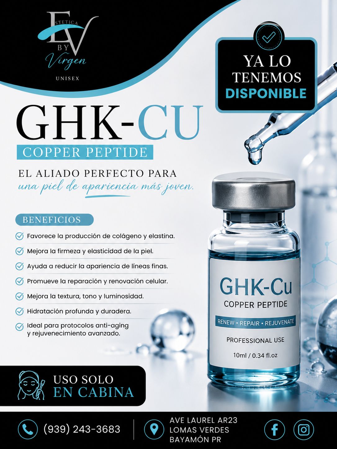 ghk-cu peptide beneficios 💎 del 🧬 Favorece la producción de colágeno y elastina. ✨ Ayuda a mejorar la firmeza y apariencia de la piel. 💧 Contribuye a una piel con aspecto más hidratado This formula blends copper Med B12 Injections at Cooper Clinic Dallas vitamins Quantity:25 ml