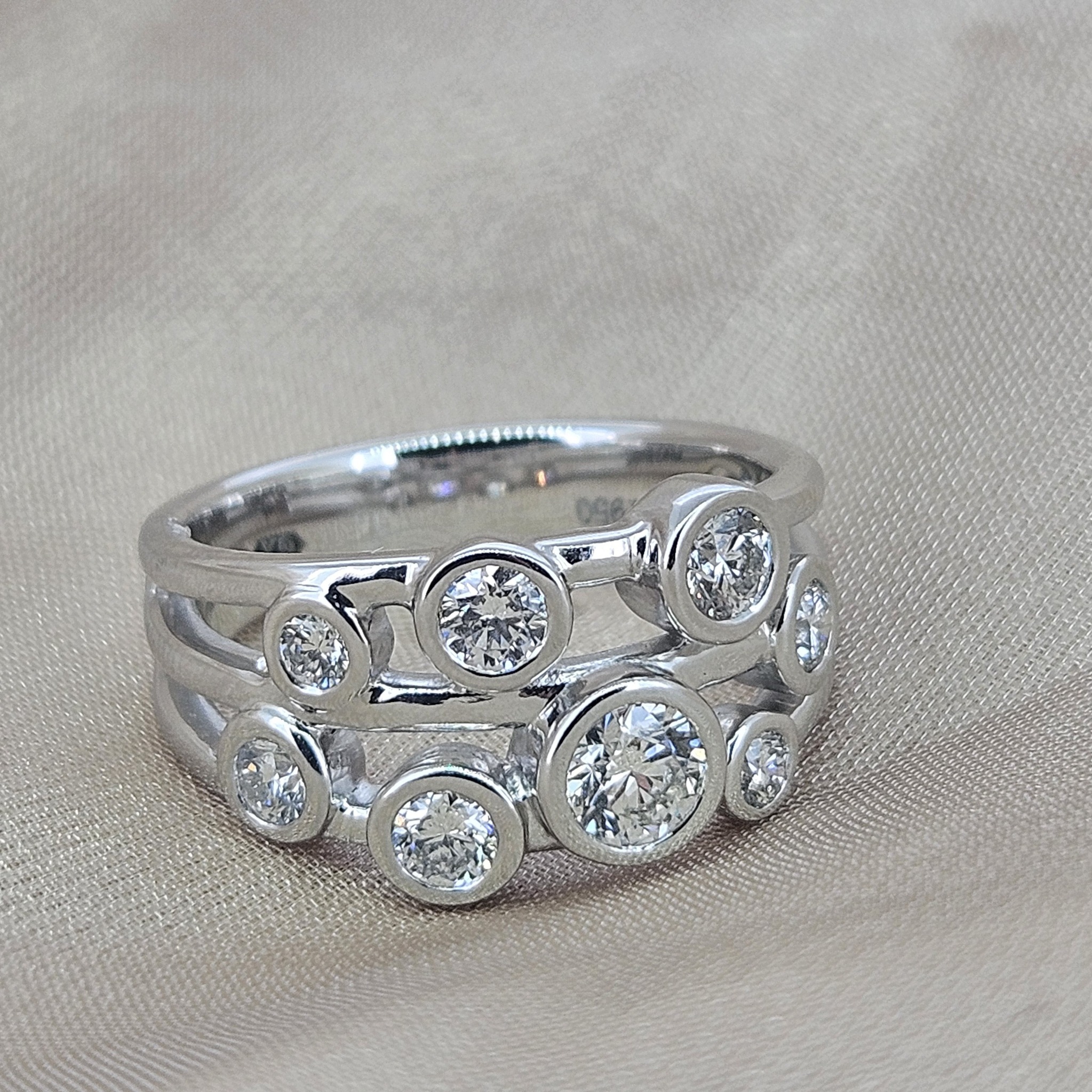 Bursting with brilliance? Crafted in luxurious platinum, this 