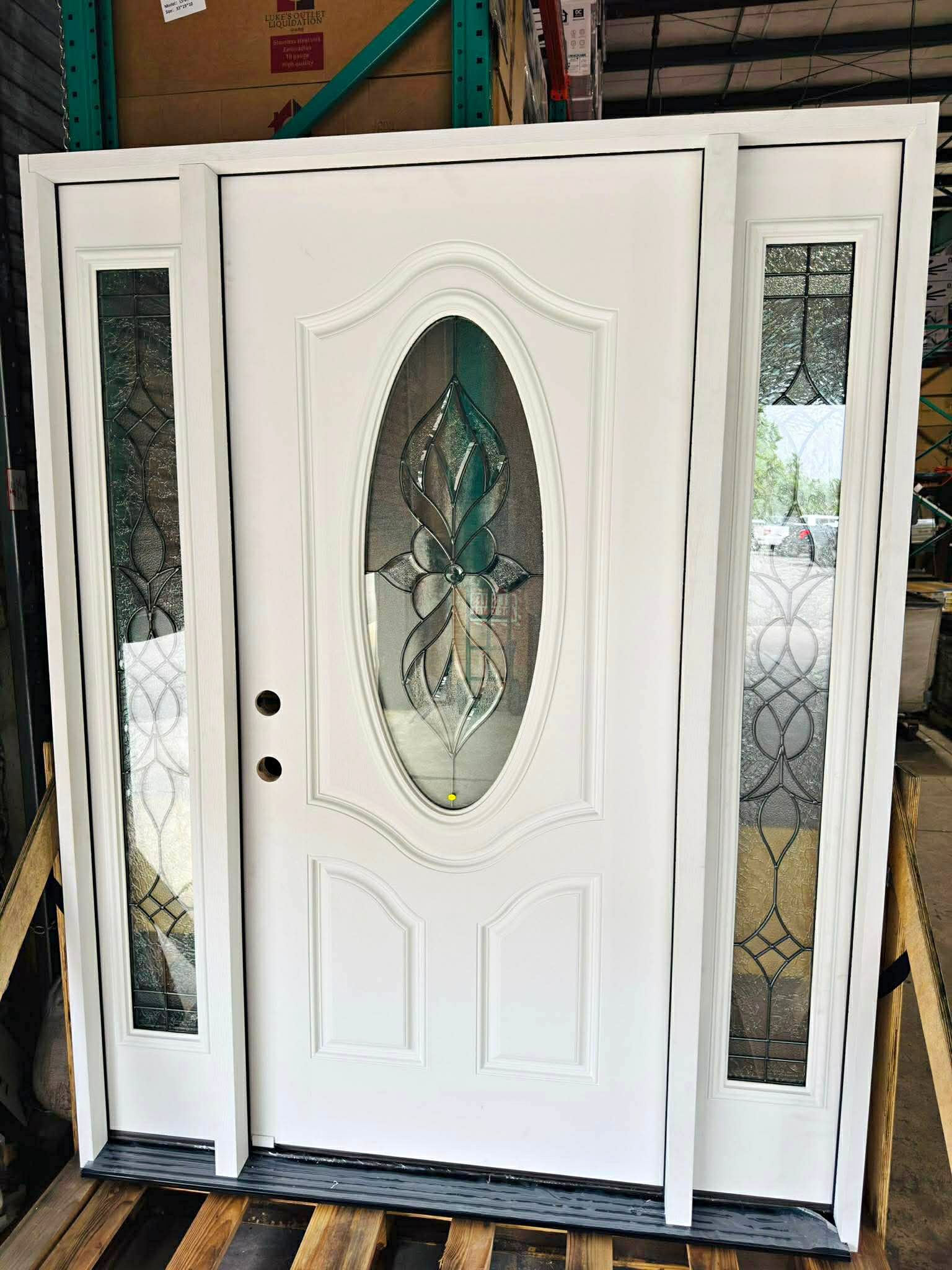 PRE HUNG FIBERGLASS EXTERIOR DOORS HURRICANE IMPACT AVAILABLE IN LEFT