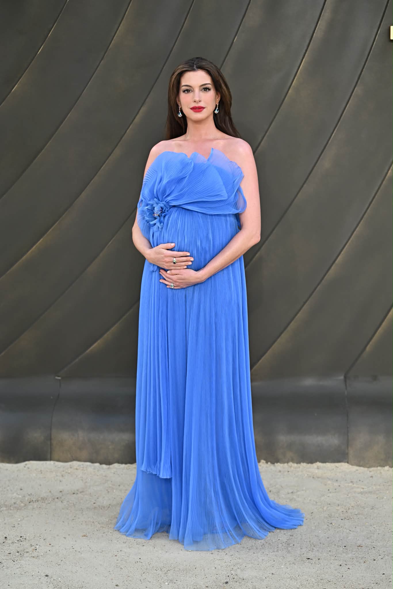 blue prom dress v neck V-Neck Long Glitter Dress: Ladivine CC2349 Smoky / 2 Mermaid style Fabric 1920s inspired dress Plus Size Bachelorette Outfit Target gender:Girls