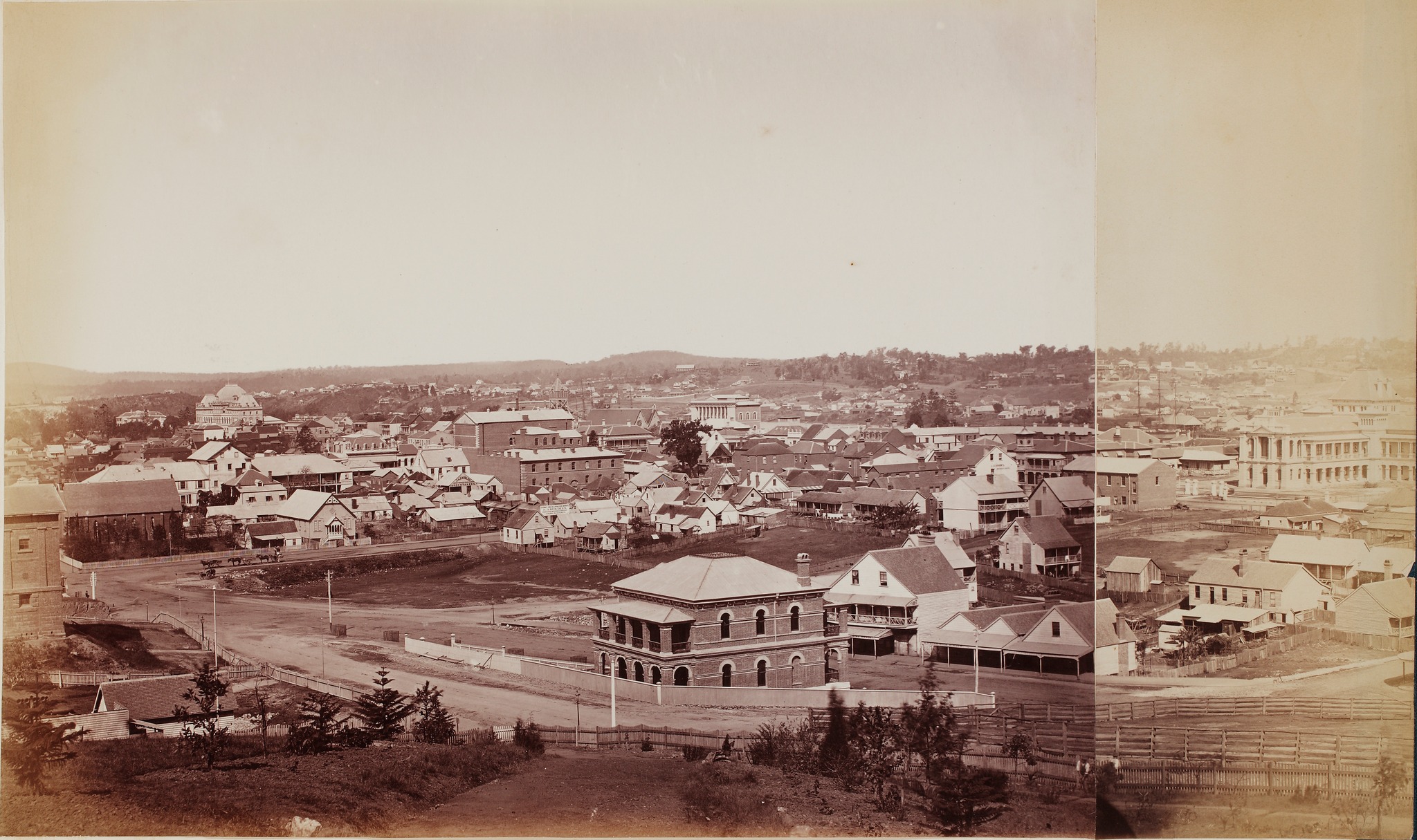 Historic view of Brisbane in 1860s or 1870s