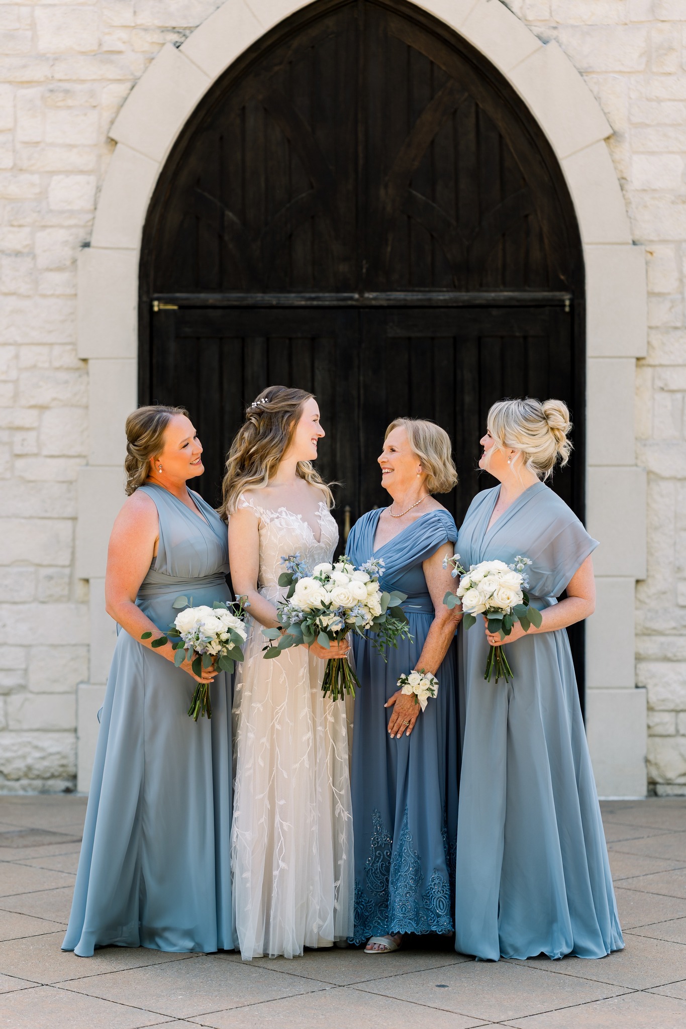 Sky blue bridesmaid dresses for a cohesive wedding look