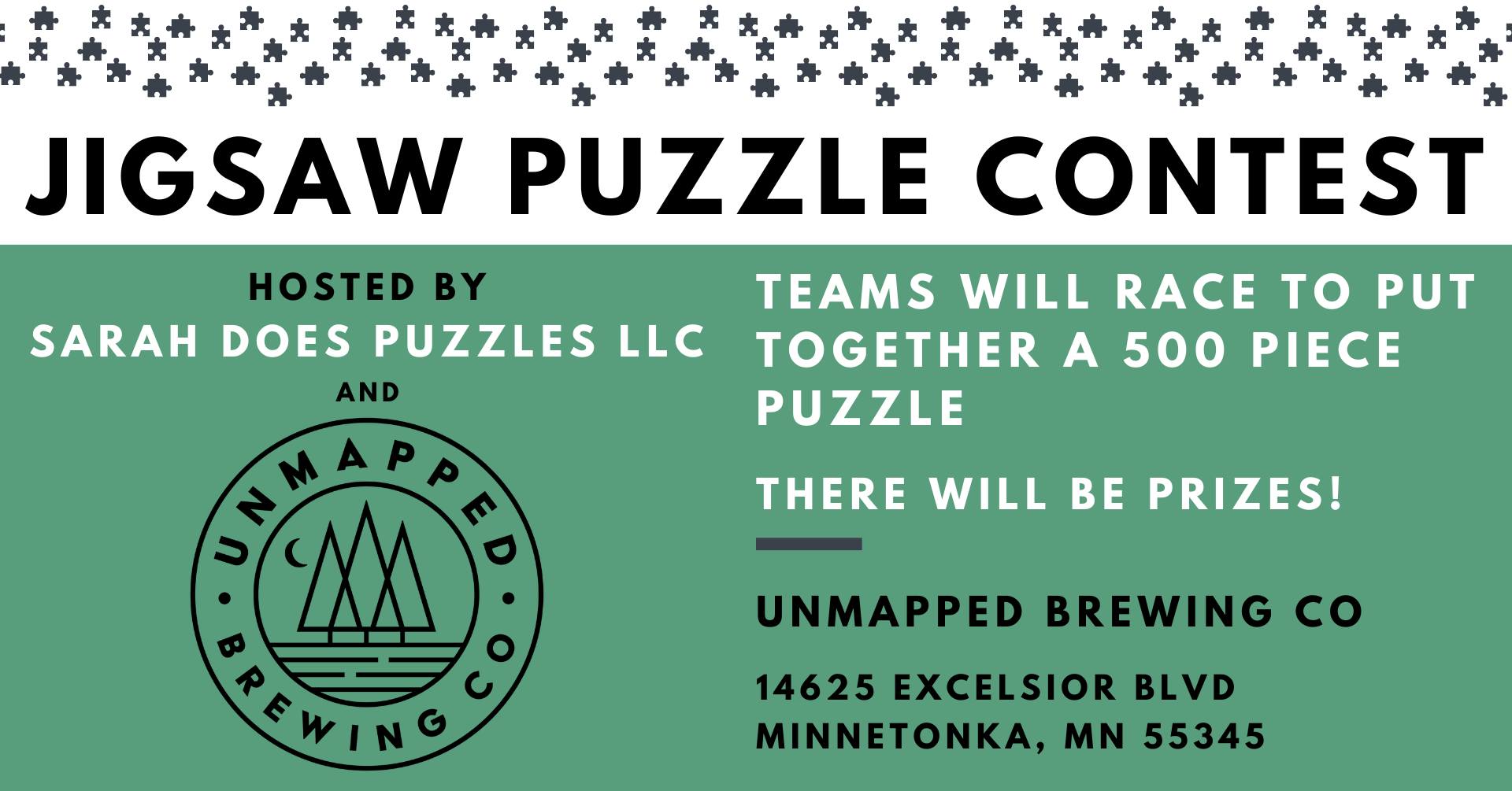 Team Jigsaw Puzzle Contest at Unmapped Brewing with Sarah Does Puzzles LLC