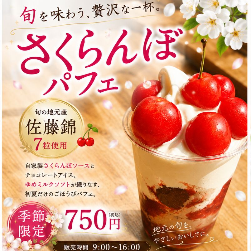 【さく出品】 6月20日より販売します🤗 生の佐藤錦7粒のり🎶 甘酸っぱいさくらんぼ