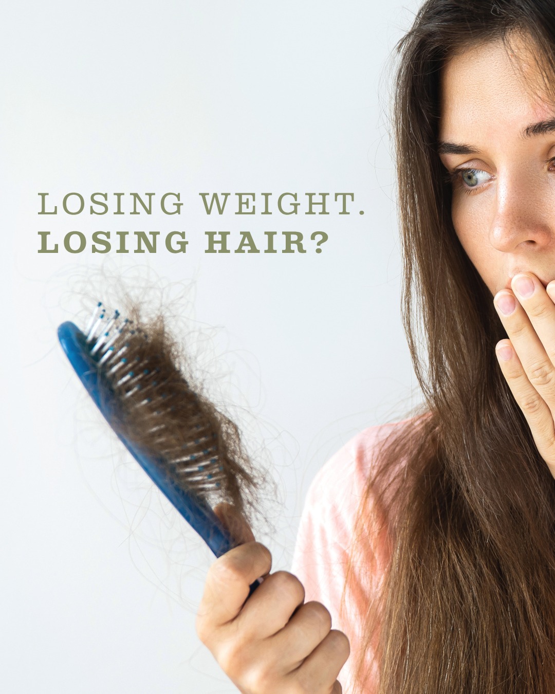The weight is coming off... but so is your hair? 😬 Hair thinning can sometimes happen during significant weight loss, including for some people taking GLP-1 medications like Semaglutide and Tirzepatide. Our