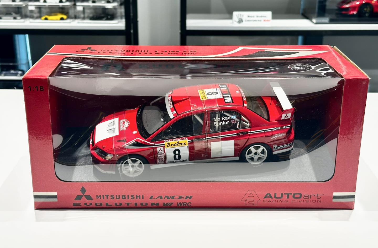 Very Rare Autoart 1/18th Mitsubishi Lancer Evolution Vll WRC 2002 