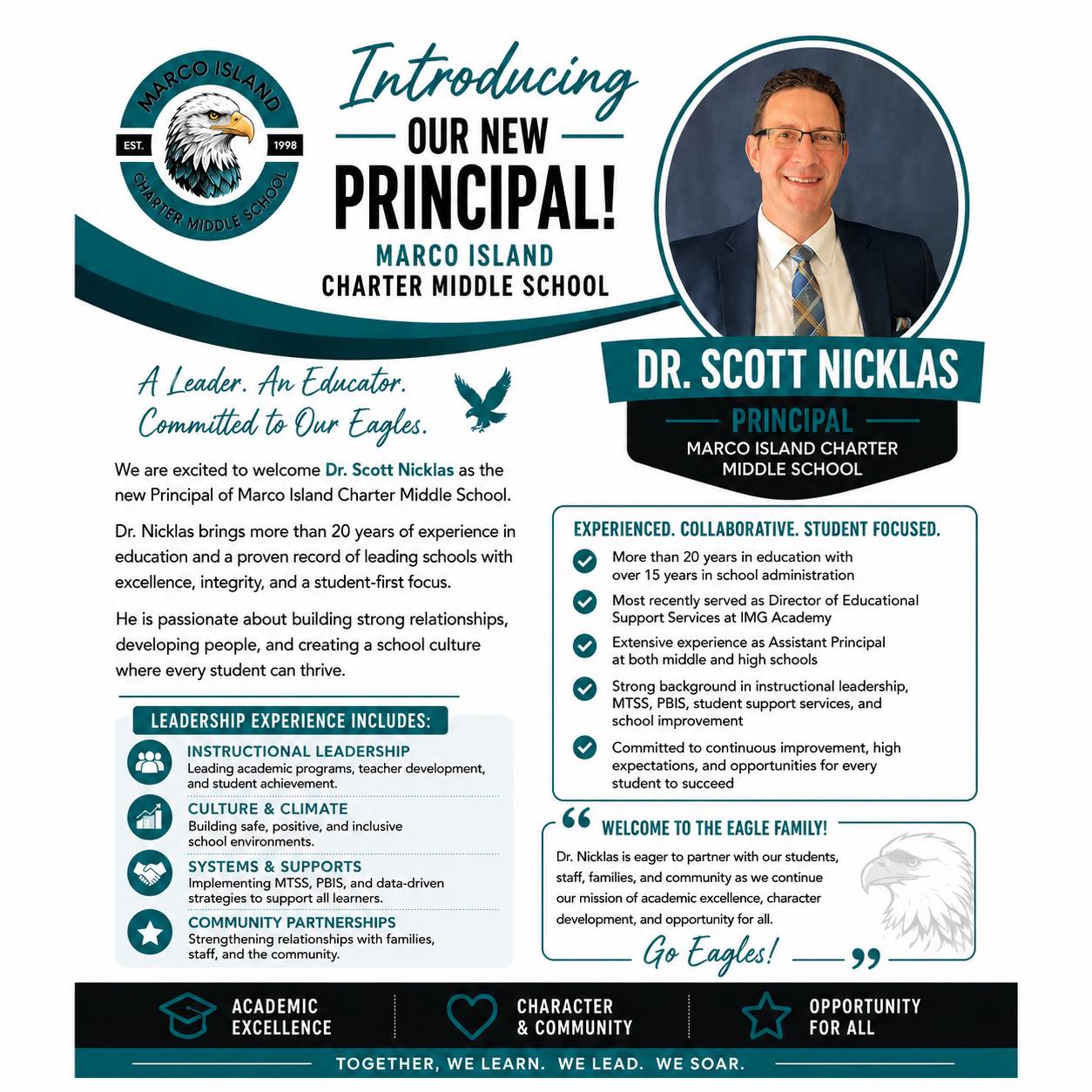 Marco Island Charter Middle School welcomes new principal Dr