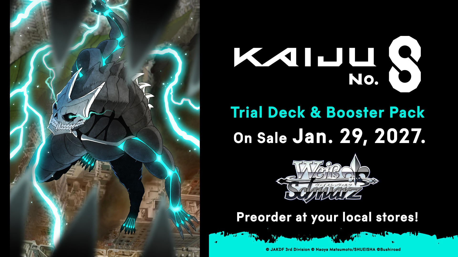 Weiss Schwarz Kaiju No.8 TCG booster pack and trial deck preorder