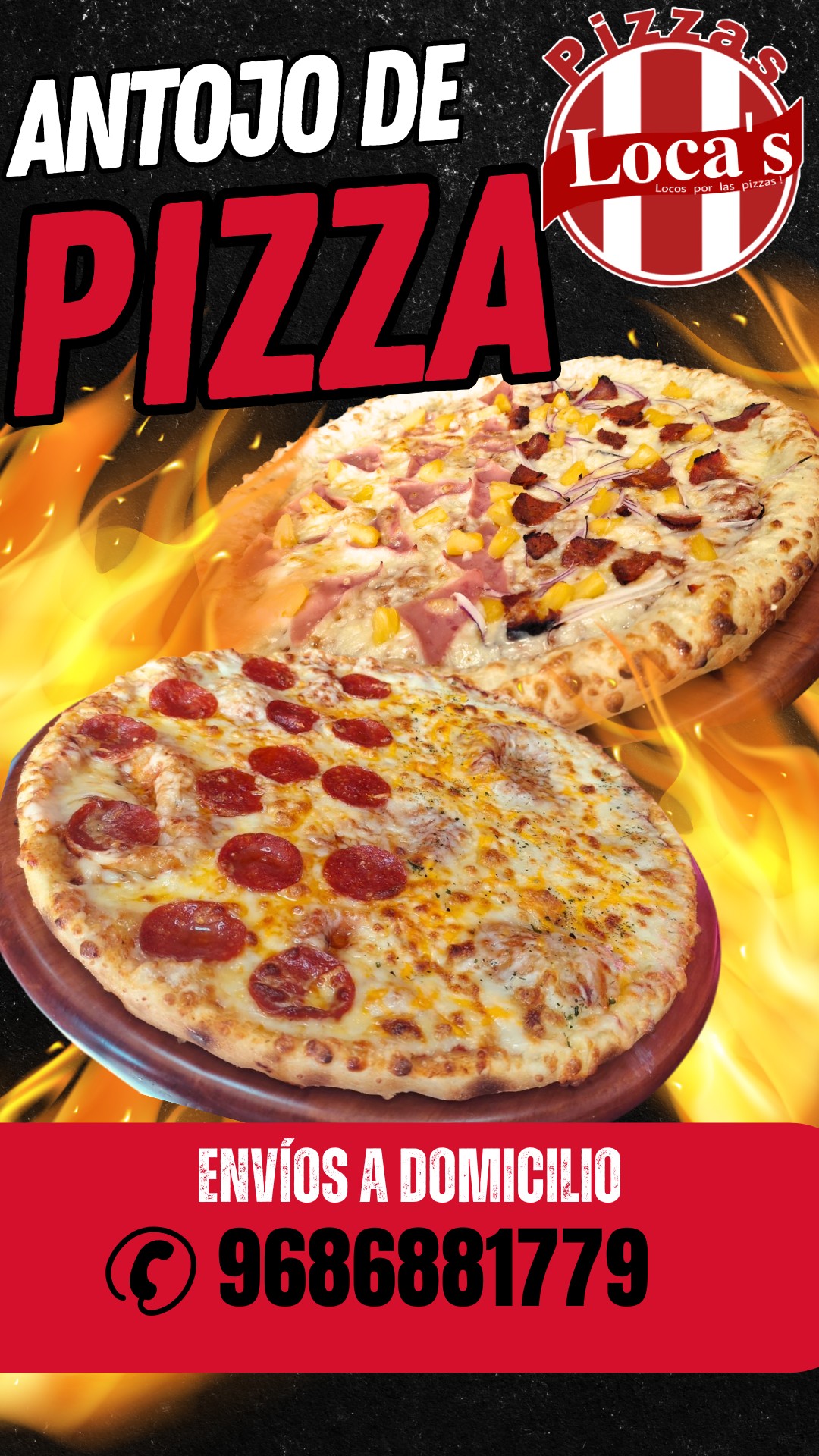 Pizzas Loca's - $119 Pizza grande con orilla rellena de queso ...