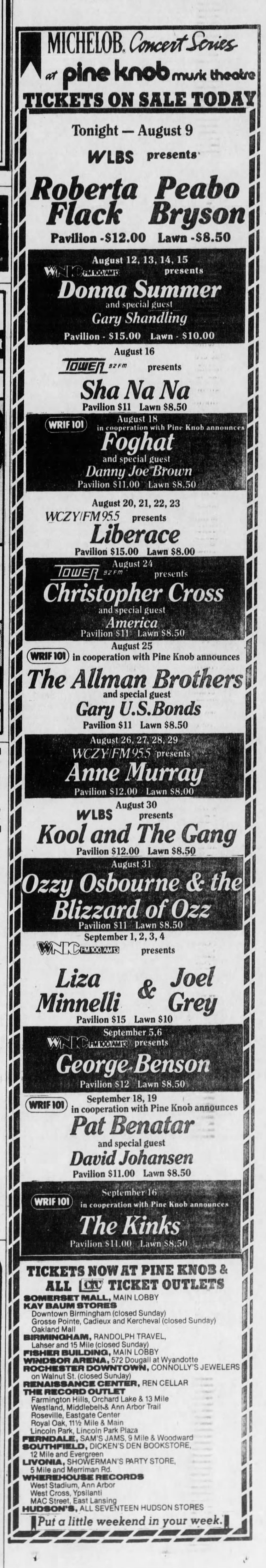Ozzy Osbourne and Def Leppard at Pine Knob Music Theatre in 1981
