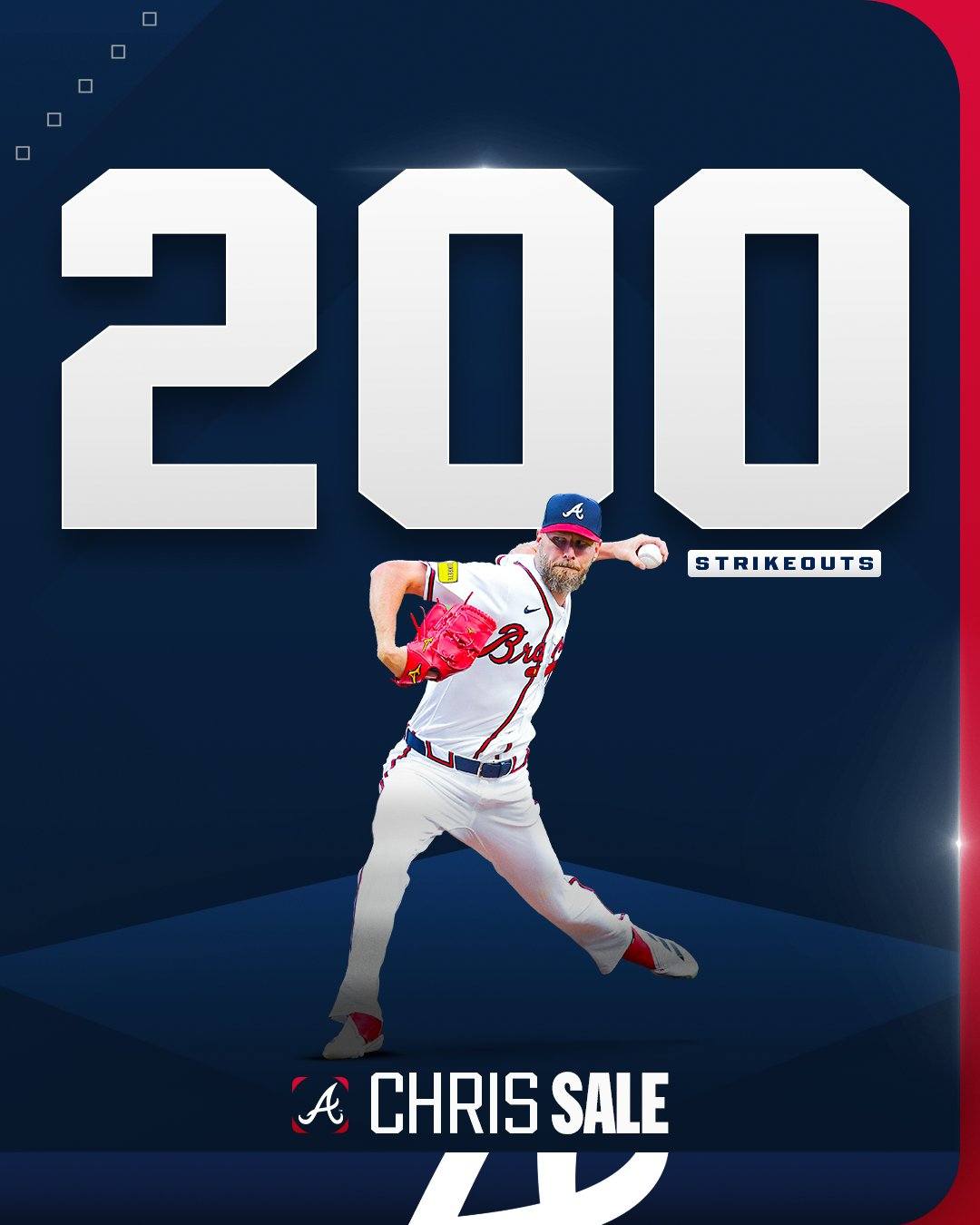 Chris Sale reaches 200 strikeouts for ninth time in career