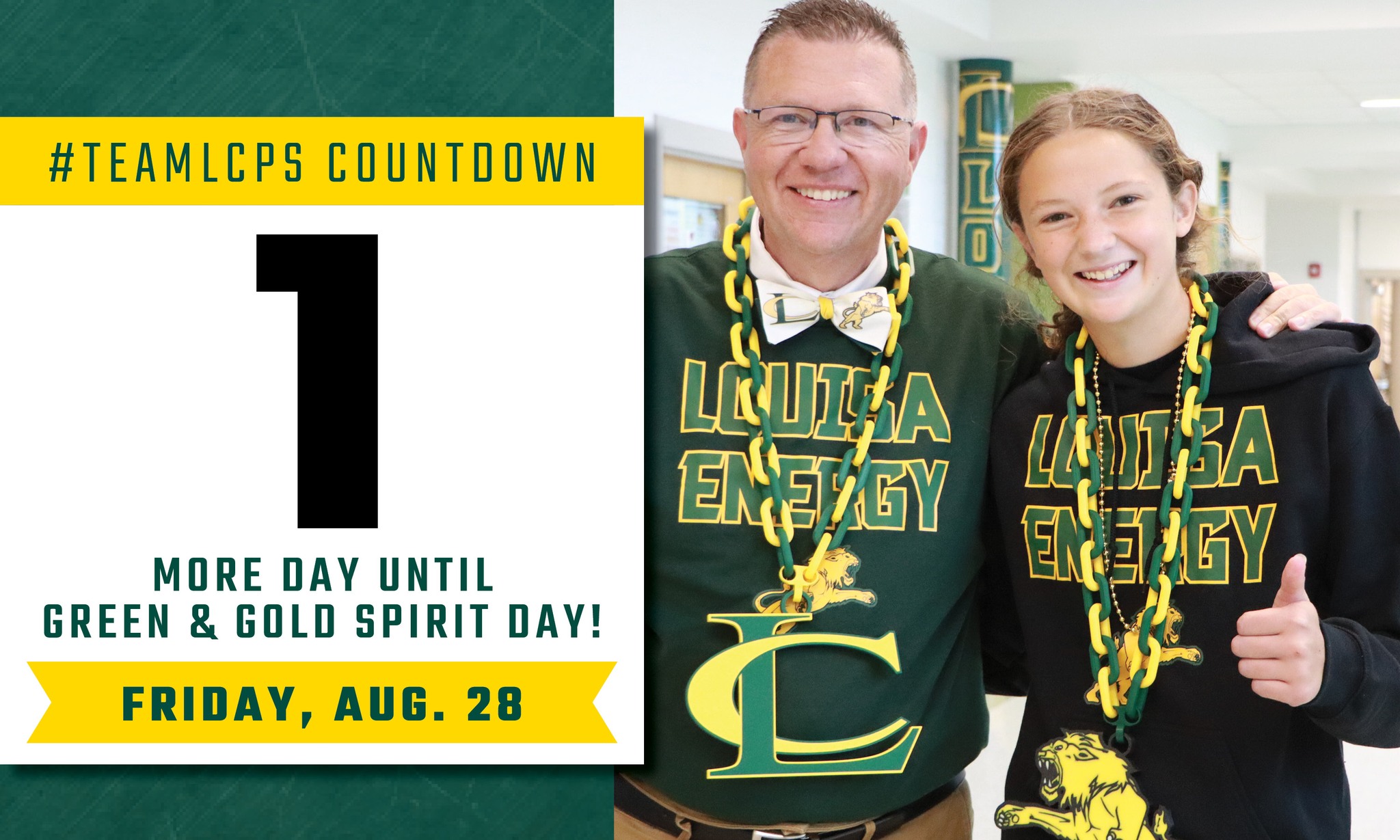 wear gold dress up day for school TOMORROW! 💚 💛 Be sure to the green and as we celebrate our first Green & Gold Spirit of the year! Get ready to party! 🎉 ruched bodice