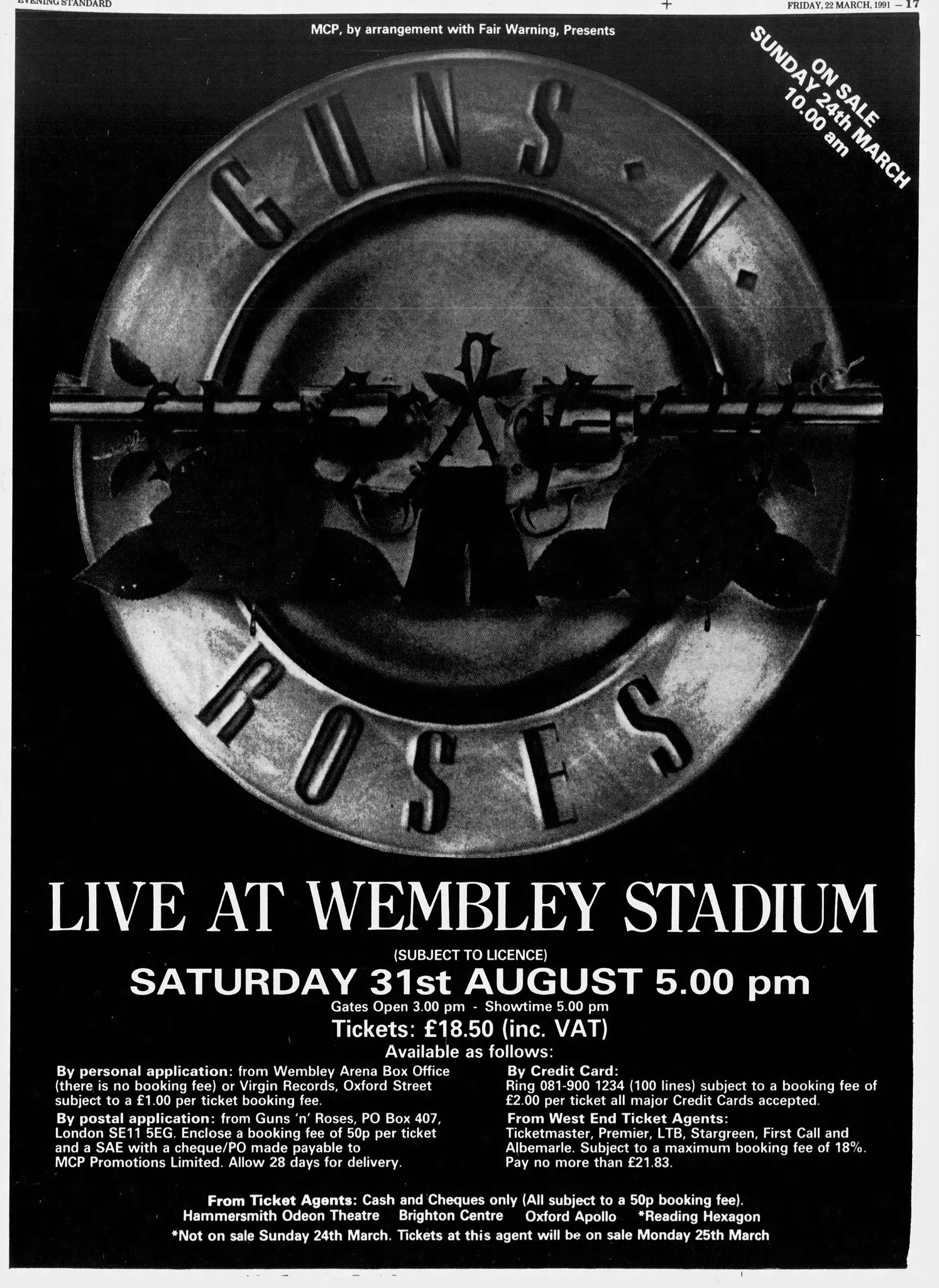Guns N' Roses' Use Your Illusion tour at Wembley Stadium in London