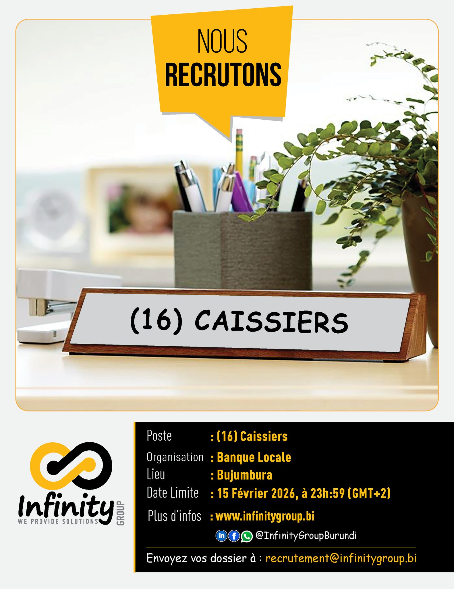 🚀 HEY, OPPORTUNITÉ À SAISIR POUR... - INFINITY GROUP Burundi | Facebook