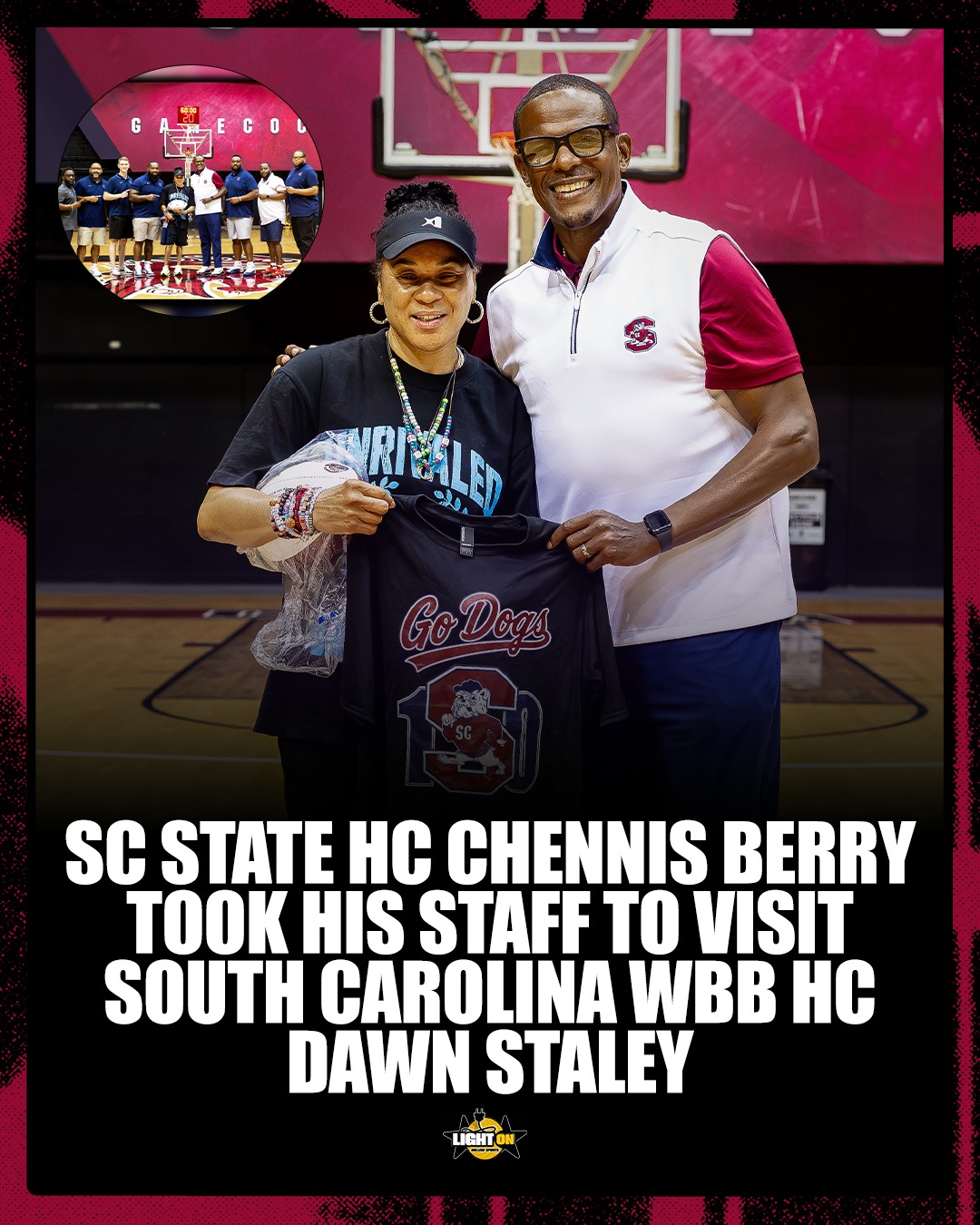 SC State head football coach Chennis Berry and his staff visited