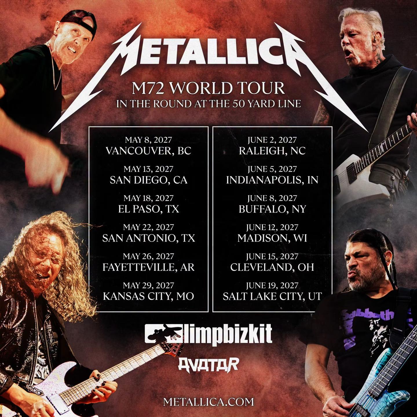 ⚡METALLICA'S M72 WORLD TOUR '27! ⚡ With special guests Limp