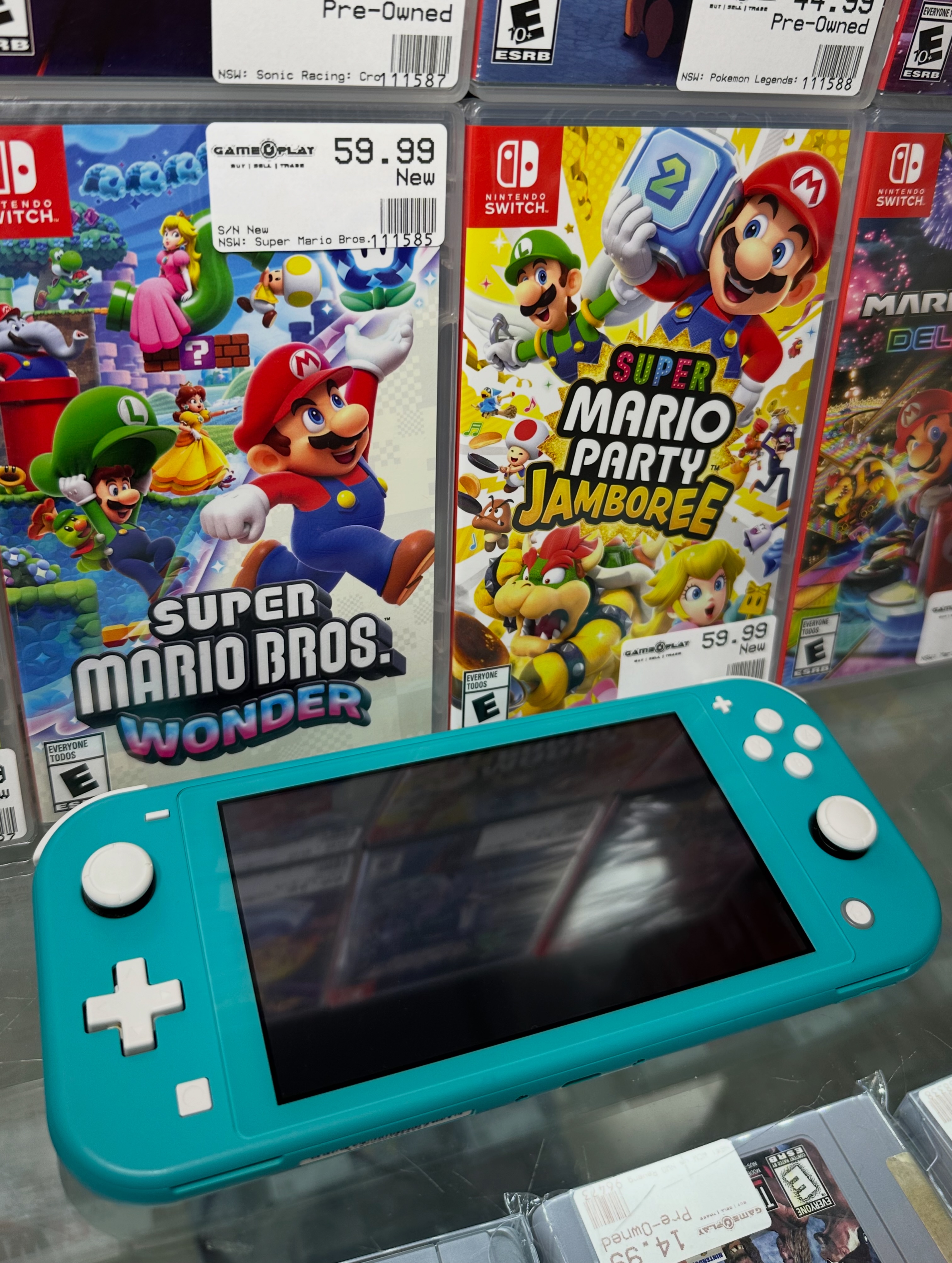 This blue Switch Lite is ready to travel light and play big. Grab