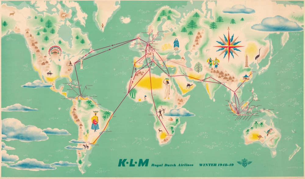 1948 Menting KLM Royal... - Geographicus Rare Antique Maps | Facebook
