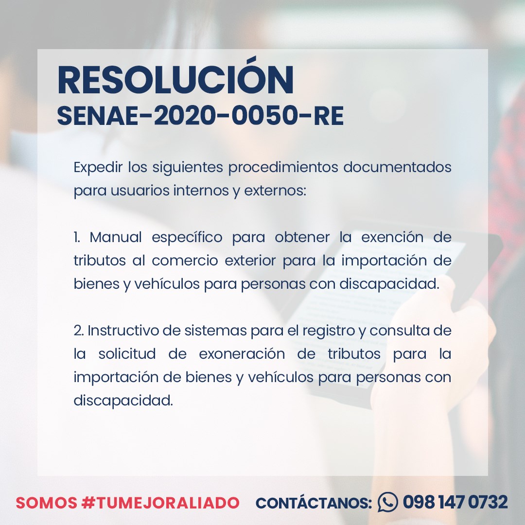 Ocexcod - Recuerda que según la resolución SENAE-2020-0050-RE se han ...