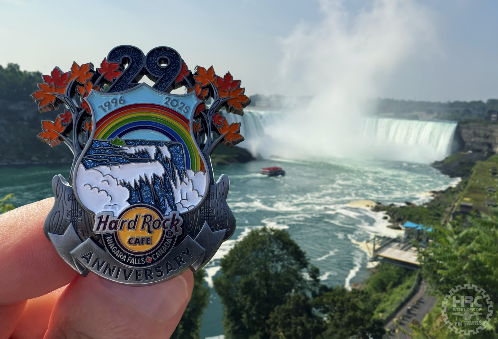 Hard Rock Cafe 29th anniversary pin at Niagara Falls