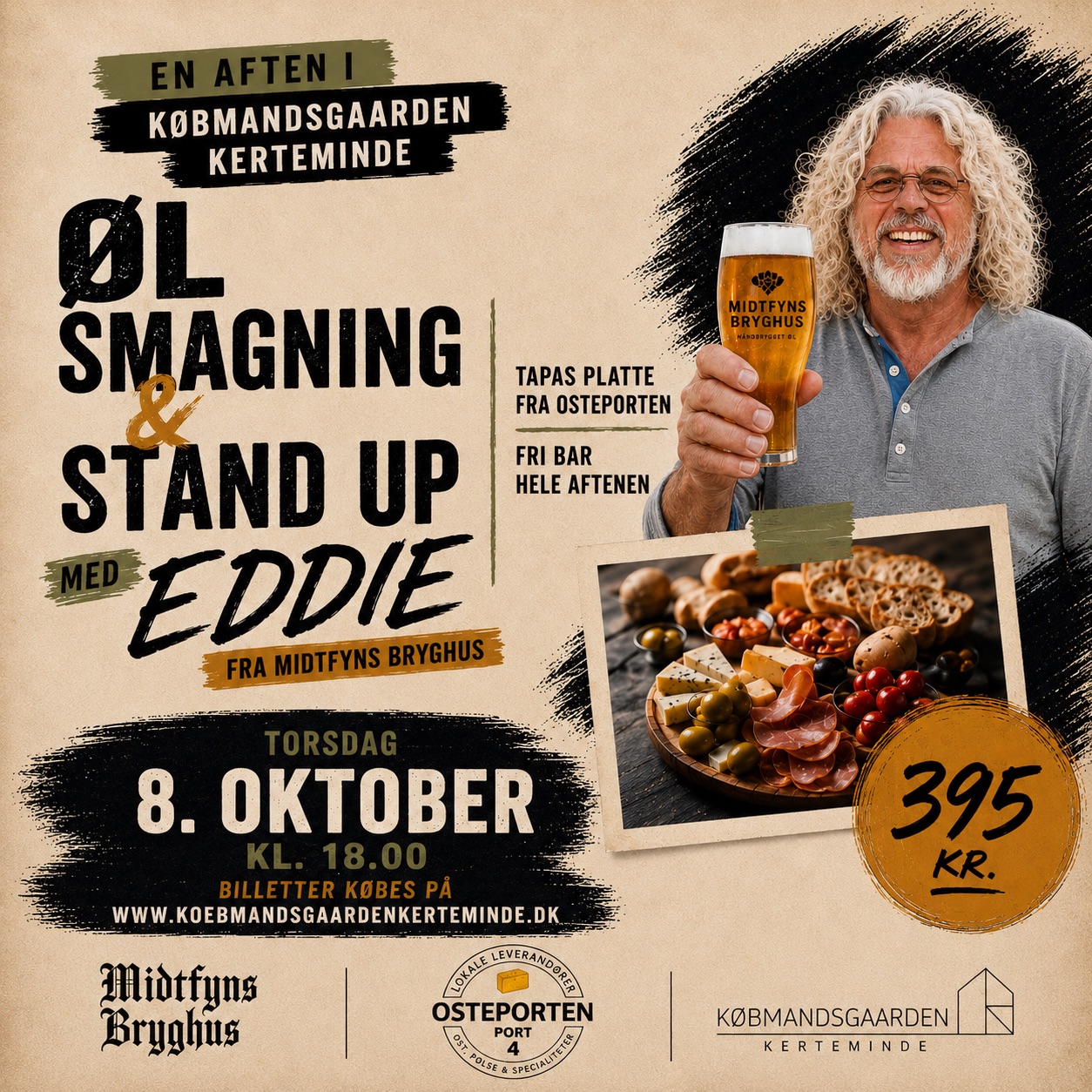 Ølsmagning og stand up med Eddie fra Midtfyns Bryghus