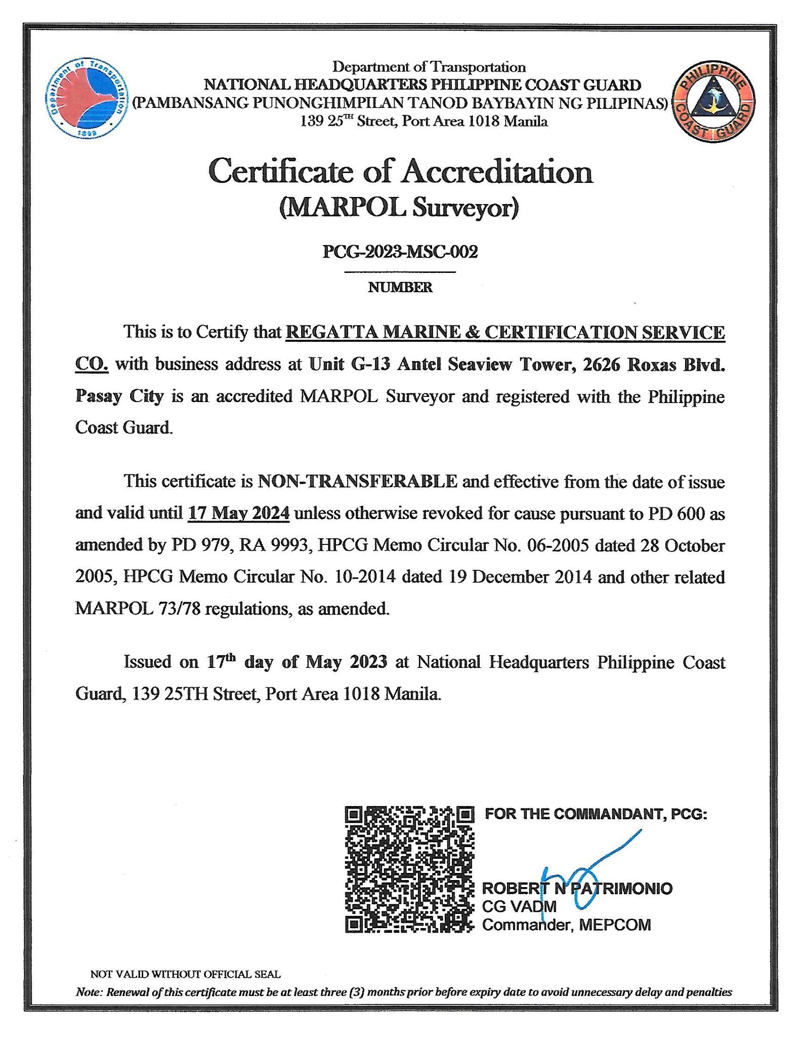 MARPOL... - Regatta Marine & Certification Service Co. | Facebook