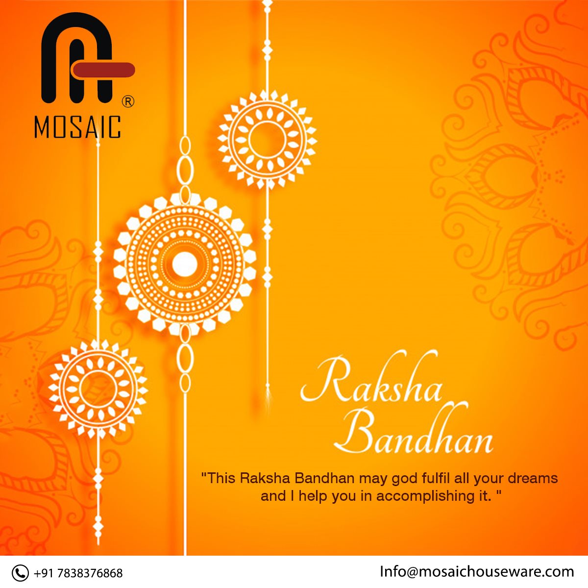 Happy Raksha Bandhan #mosaic... - Mosaic Houseware Pvt. Ltd.