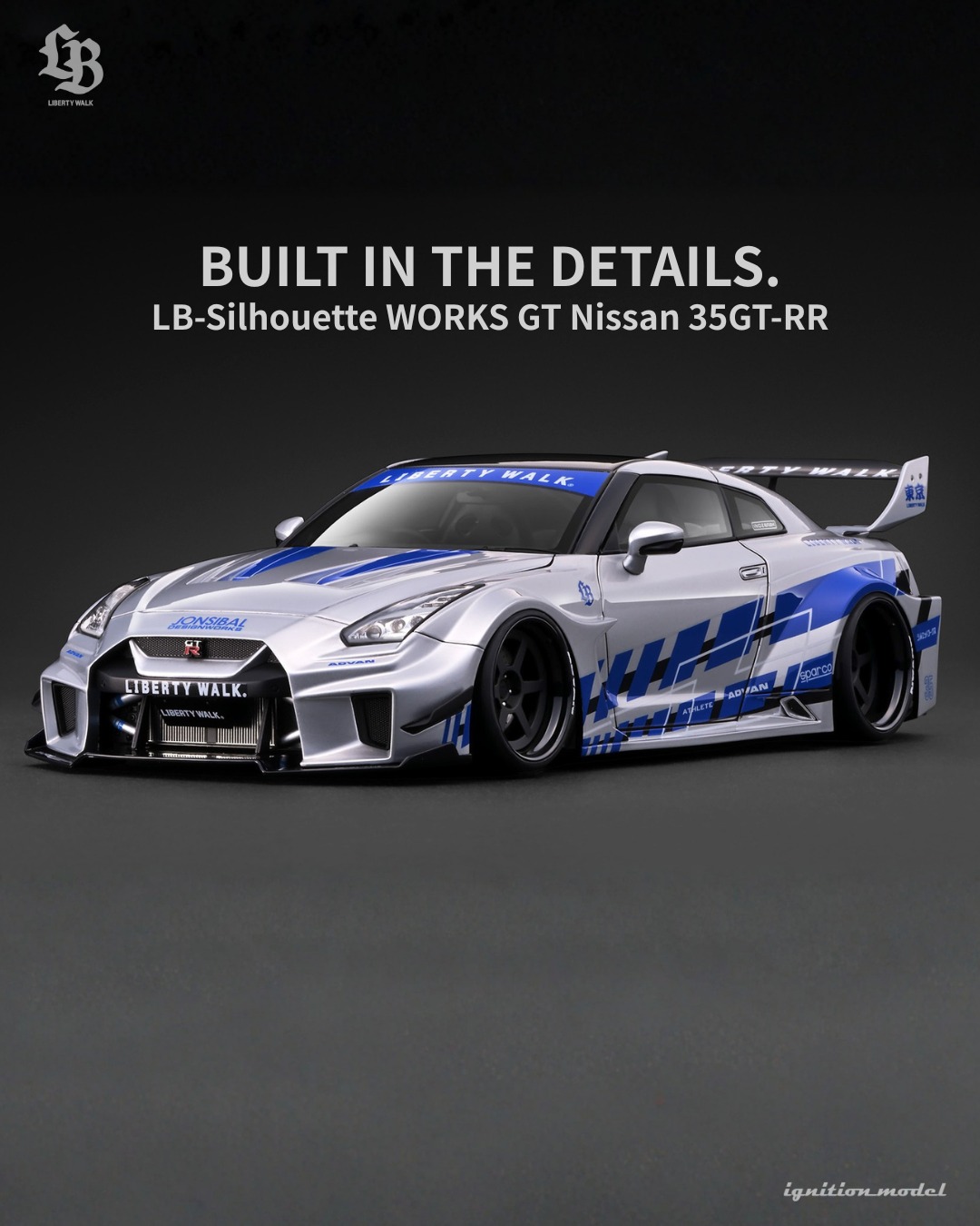 Ignition model's 1/18 scale LB-Silhouette Works GT Nissan 35GT-RR