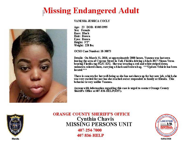 Orange - UPDATE: It is with heavy hearts we report that Ms. Vanessa ...