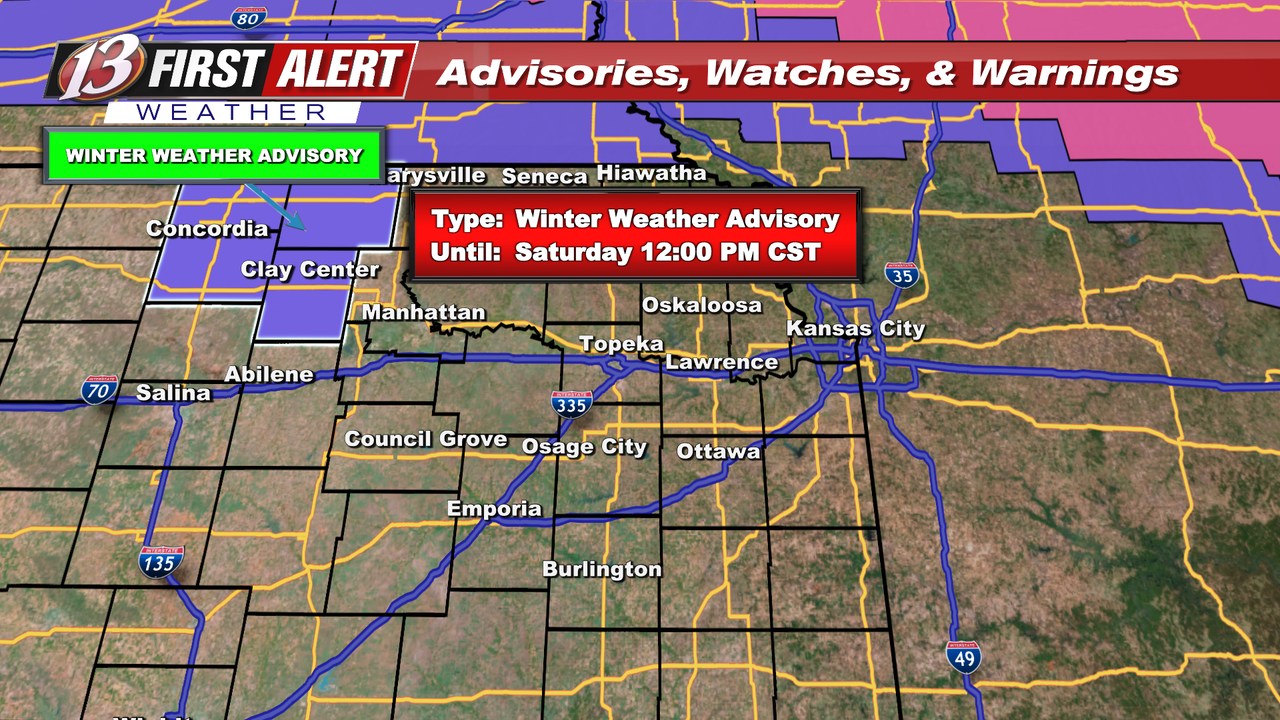 WIBW - A Winter Weather Advisory is in effect until Noon CST Today as ...