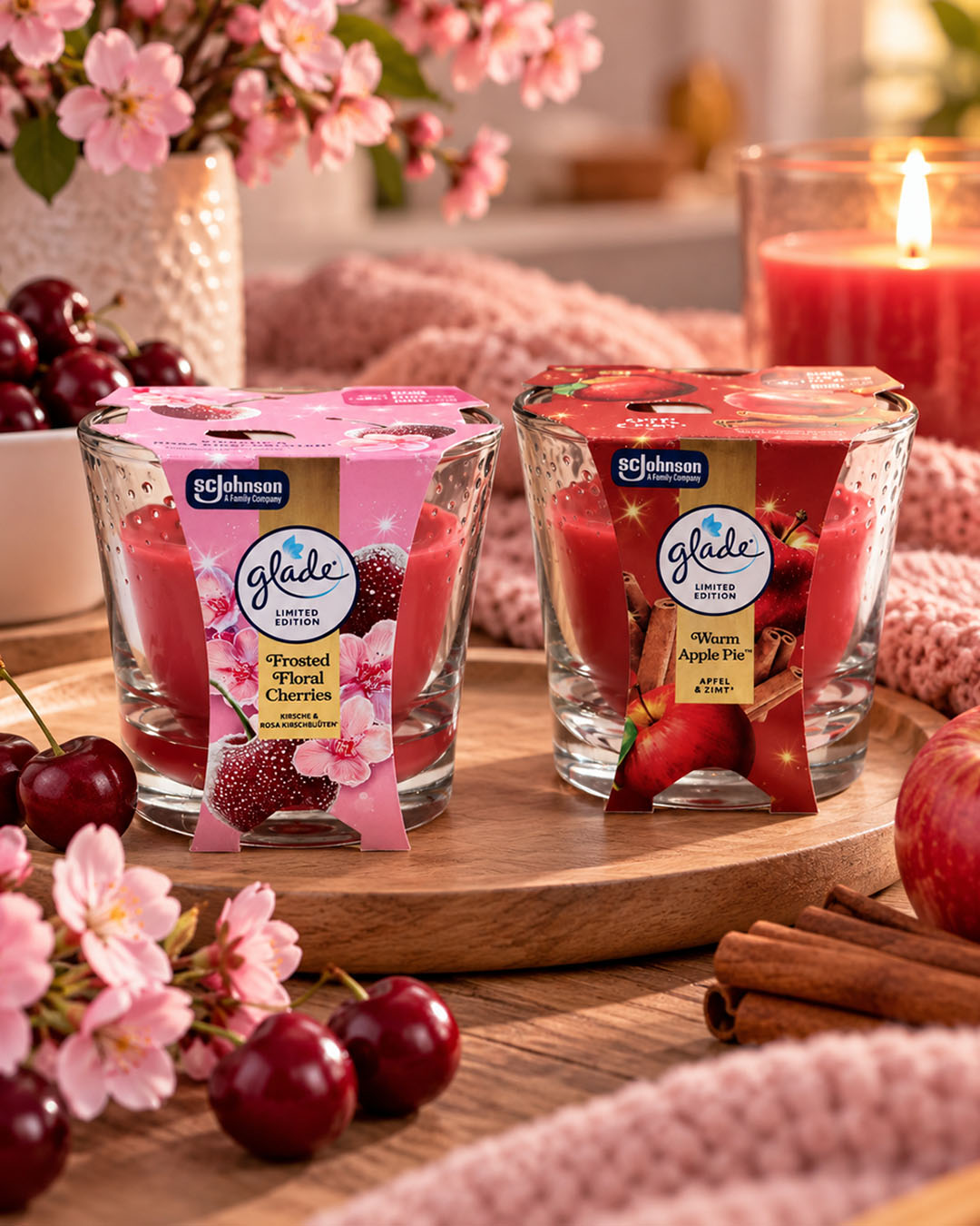 ✨ Mach's dir gemütlich – mit den Glade Duftkerzen! 🕯️🍎🍒 Ob fruchtig, winterlich oder herrlich warm – diese Düfte sorgen im Handumdrehen für eine gemütliche Atmosphäre zu Hause. 🏡✨ 🕯️ Glade Duftkerzen
