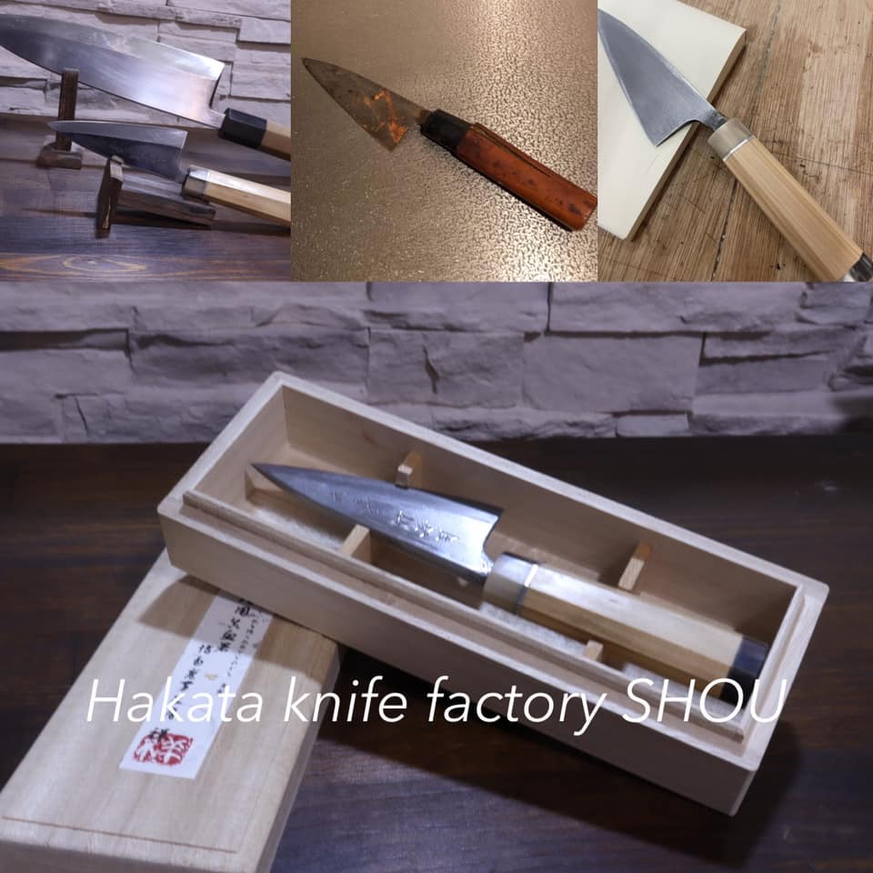 博多 包丁工房 祥 Hakata Knife Factory Shou 三寸鯵裂きのリメイクのご依頼 寿司職人のお父さんの形見だそうで 刃は 使用感を残して研ぎました Facebook