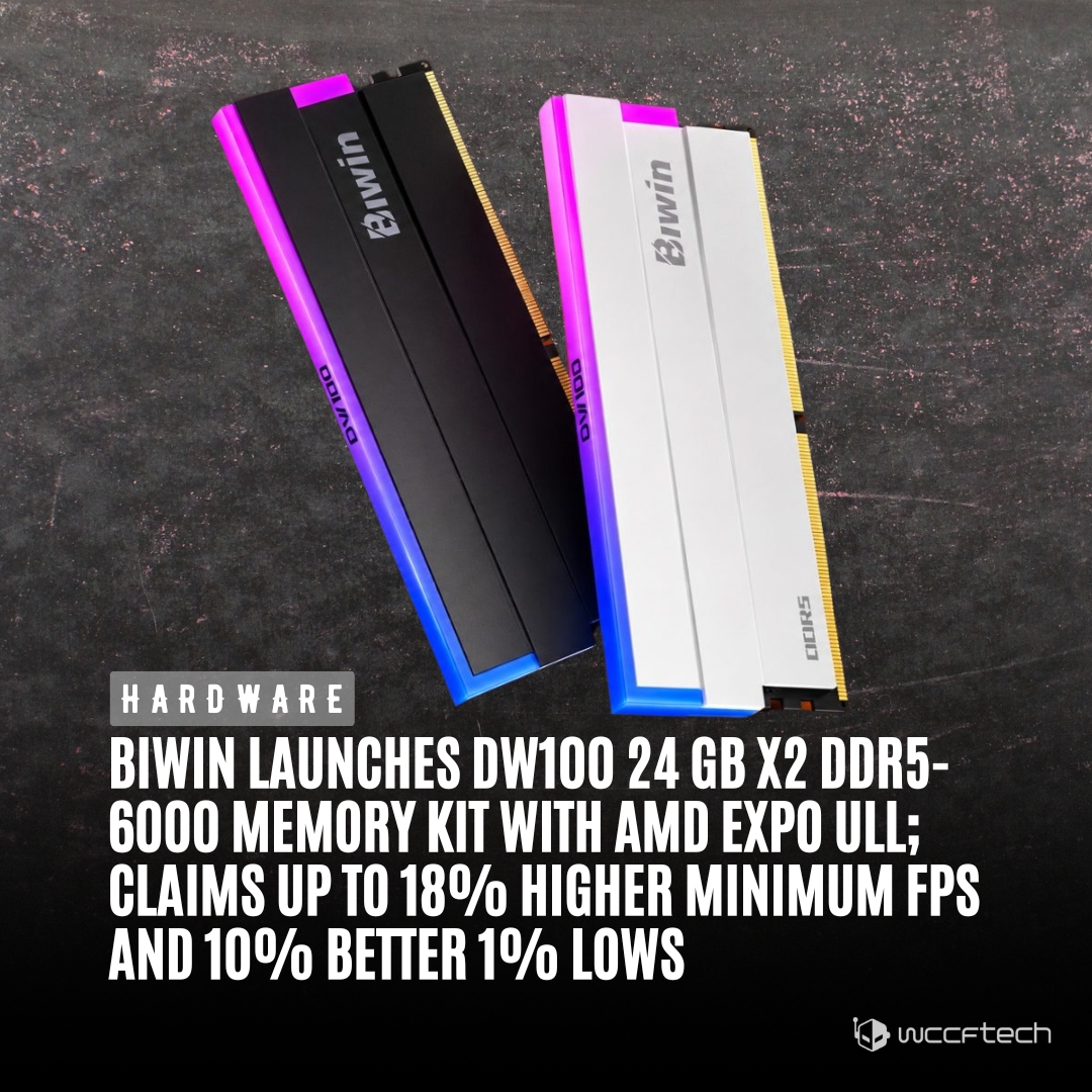 BIWIN has launched what it calls DW100 DDR5 memory kit, featuring