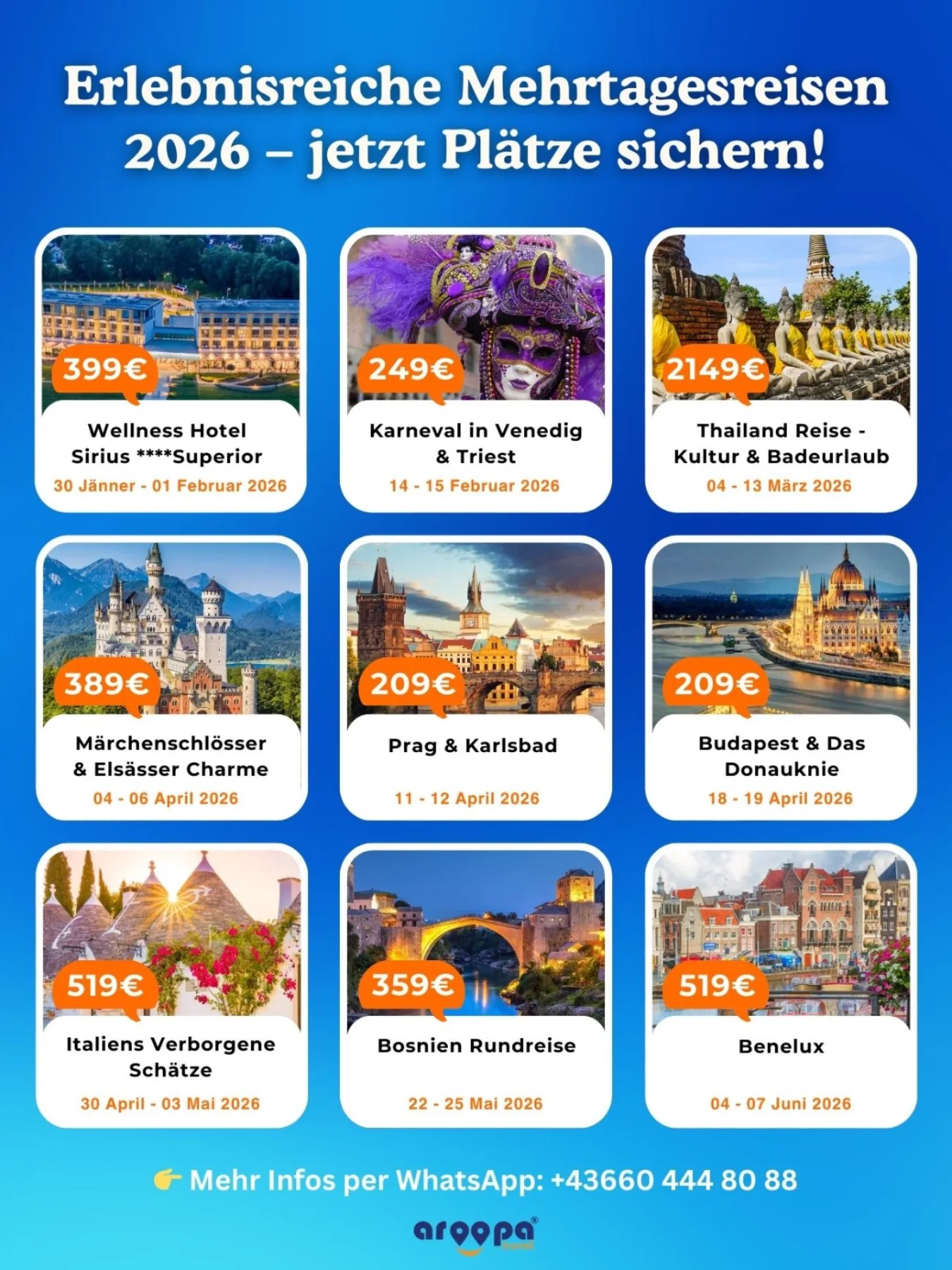 Aroopa - Erlebnisreiche Mehrtagesreisen 2026 – jetzt Plätze sichern ...