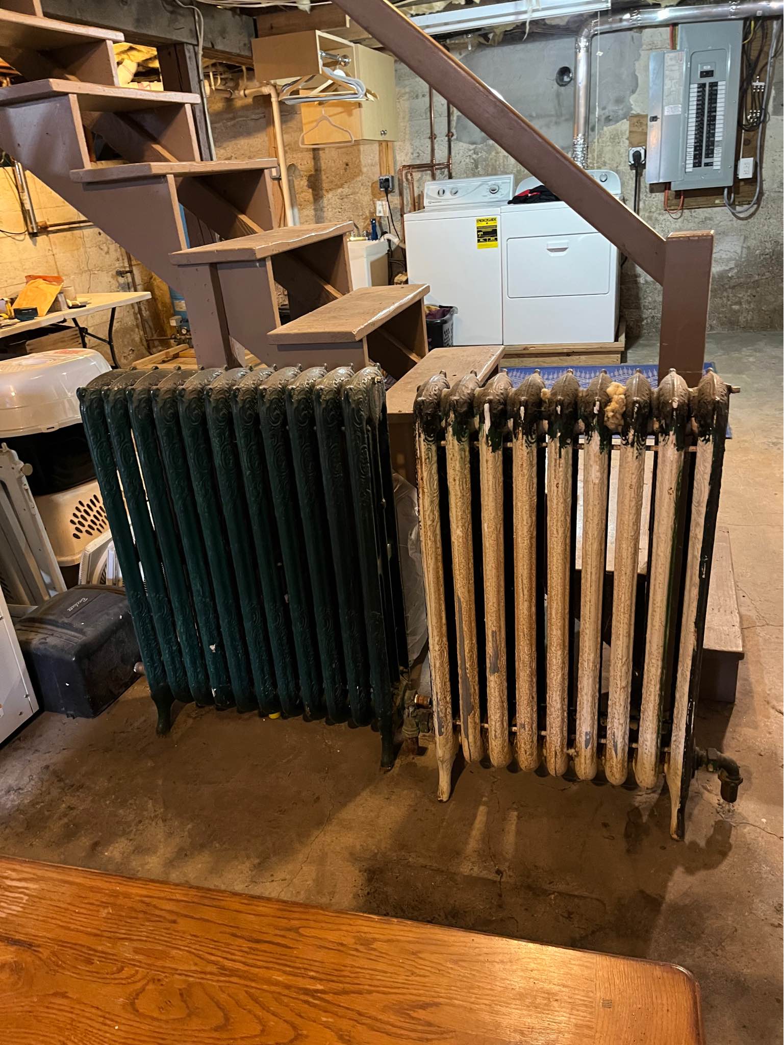 Antique Cast Iron Hot Water Radiator – 1920s – Green (Leaking ...