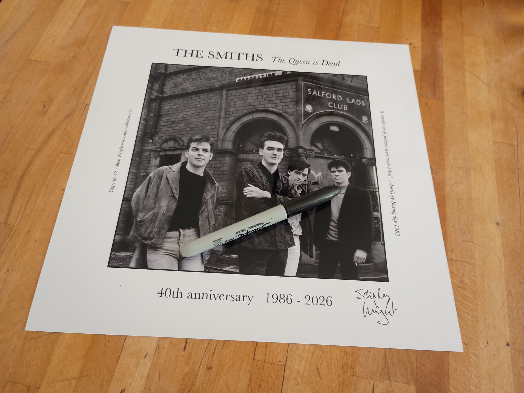Morrissey signed The Queen is Dead album with promo stickers