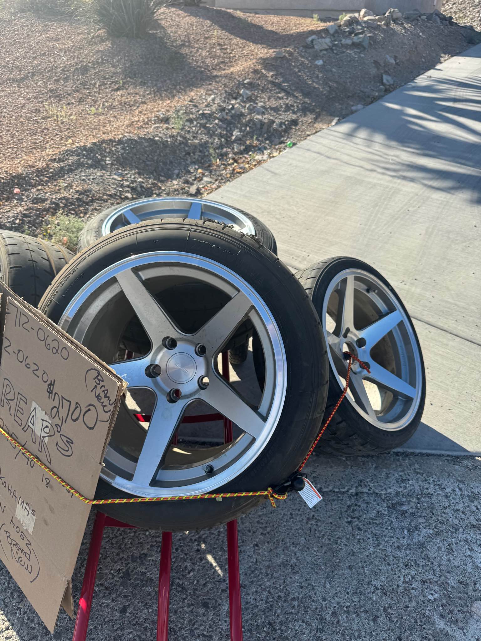 Full set of tires & wheels rear rims are 18X12 front wheels are 18X9 ...