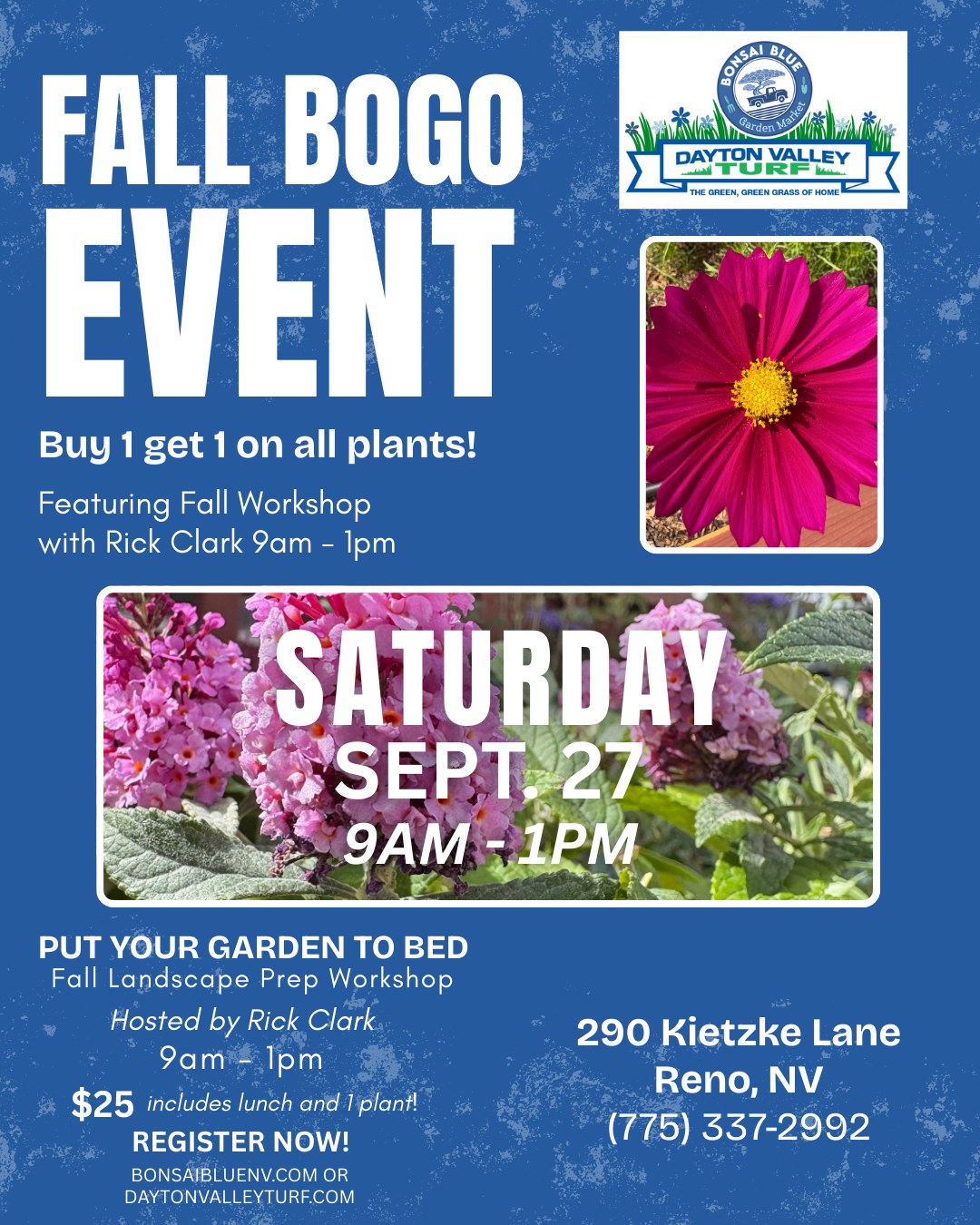 🍂 Fall BOGO Event & Workshop! 🍂 Join... - Dayton Valley Turf | Facebook