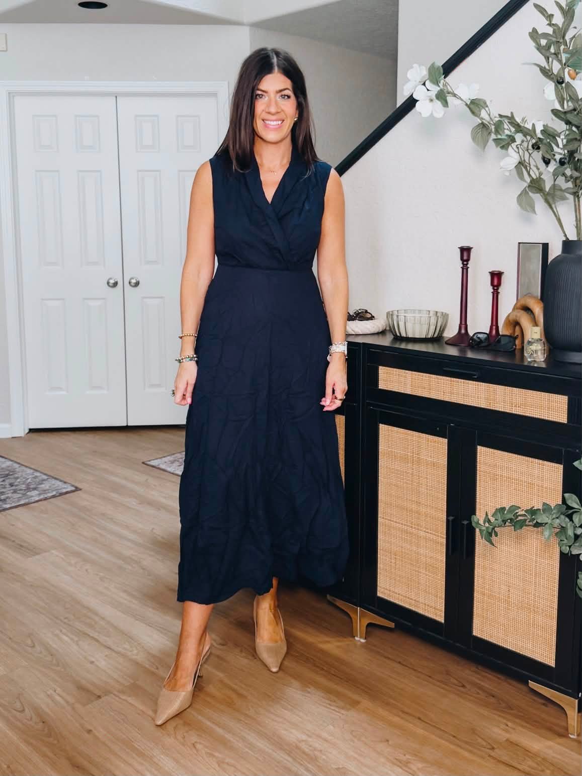 summer work dresses Sound the alarm, I found three for under $100 that you can wear on repeat this summer. Use “work dress” below to have all the details and sizing info for Office wear Size:SHOE US 7 SPANX Ponte Low-Back Midi Poppy wearing to work